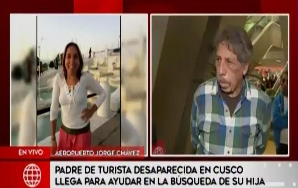 Carlos López, padre de extranjera desaparecida, llegó a Lima. (Captura: América Noticias)