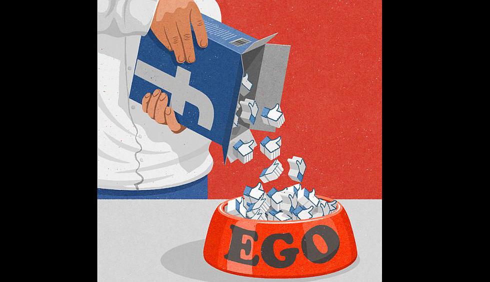 Los likes en Facebook: Una forma de subir el ego. (Ilustración: John Holcroft)