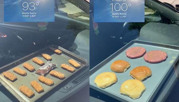 Las altas temperaturas de Phoenix, Arizona, son la excusa perfecta de Joe Brown para cocinar diversas cosas dentro de su auto. (Foto: @thejoebrown/composición)