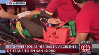 San Isidro: Cinco heridos por choque entre una combi y un auto