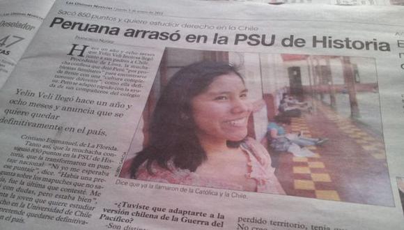 Yeli Veli Inojosa salió en medios chilenos. Foto: @jkusunoki