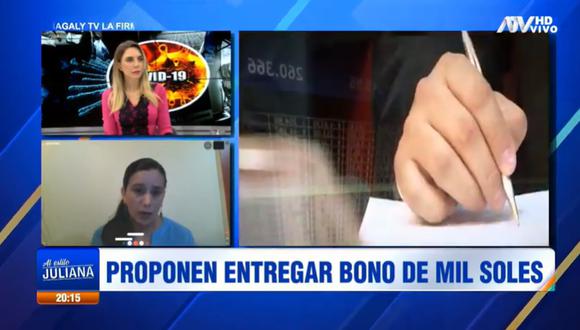 Verónika Mendoza propone pago de impuestos a las empresas millonarias del país. (Foto: Captura ATV Noticias)