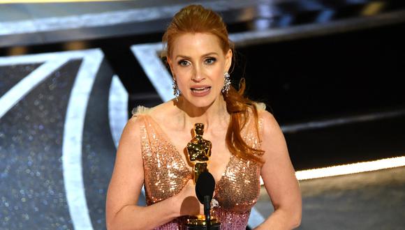 Jessica Chastain ganó a Mejor actriz en los Oscar 2022. (Foto: AFP).