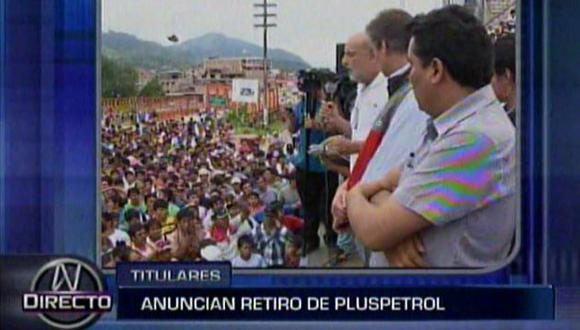 Ministro Eleodoro Mayorga se dirigió a la población de Pichanaqui. (Captura de video de Canal N)