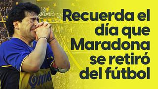 Así fue el día que Diego Armando Maradona se retiró del fútbol dejando su icónica frase: “La pelota no se mancha”