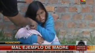 Huancayo: Mala madre se embriaga con su bebé en brazos
