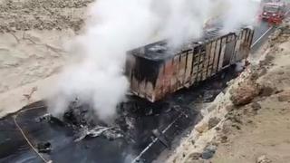 Huacho: tráiler se incendió en la carretera Panamericana Norte