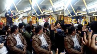 Metropolitano: Dos pasajeros se agarraron a golpes dentro de un bus  [Video]