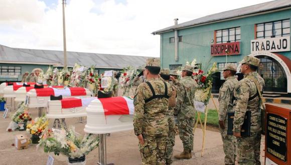 Militares fallecidos recibieron el último adiós en la base militar de Ilave, Puno. (Fuerzas Armadas)
