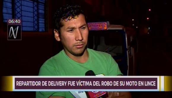 Francisco Casas denunció el hurto de su moto, la cual era su herramienta de trabajo, pues laboraba como repartidor de delivery (Video: Canal N)