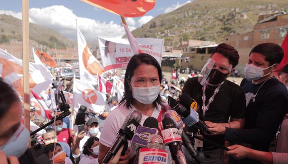 Keiko Fujimori rechazó agresiones de parte de simpatizantes de Perú Libre. (Foto: Leandro Britto / @photo.gec)
