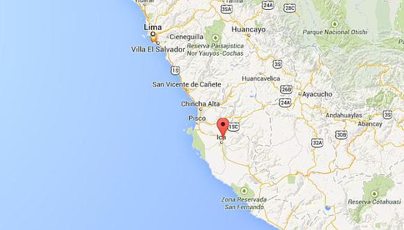 Epicentro del sismo se ubicó a 23 kilómetros al noroeste de La Tinguiña, en Ica. (Google Maps)