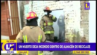 Incendio en un almacén de reciclaje clandestino deja una persona fallecida en el Callao