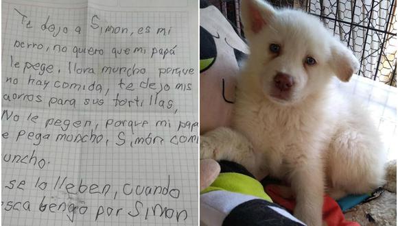 El perrito fue encontrado en una caja de cartón junto a un peluche y una conmovedora carta que se viralizó en redes sociales. (Foto: Facebook)
