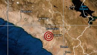 Sismo de magnitud 4,0 se registró esta madrugada en Moquegua