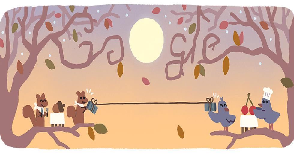 Google publicó un doodle alusivo al Día de Acción de Gracias. (Foto: Google)