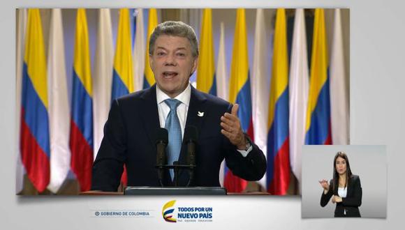 El presidente Juan Manuel Santos detalló los puntos del nuevo acuerdo entre el Gobierno de Colombia y las FARC (Captura)