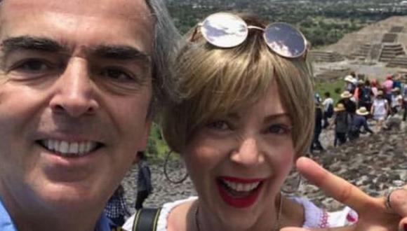Lorenzo Lazo junto a la actriz Edith González en una postal del pasado. | Instagram
