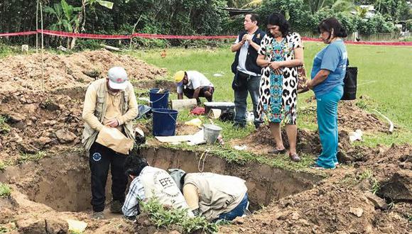 La Fiscalía realizó exhumaciones en la selva del país. (USI)