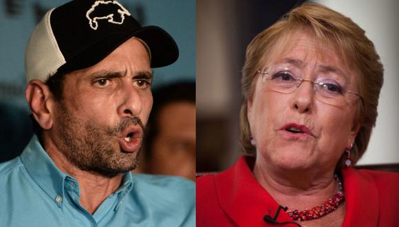 Henrique Capriles pide a Michelle Bachelet no dejarse "seducir" por el Gobierno de Nicolás Maduro. (Foto: AFP)