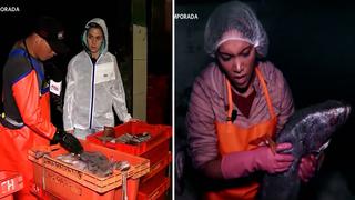 Isabel Acevedo y Ducelia Echevarría vivieron un día de ‘Chamba extrema’ en el terminal pesquero