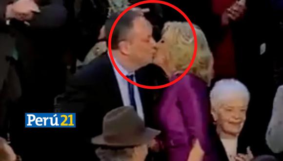 El supuesto beso en la boca entre Jill Biden y el esposo de la vicepresidenta de los Estados Unidos, Kamala Harris.