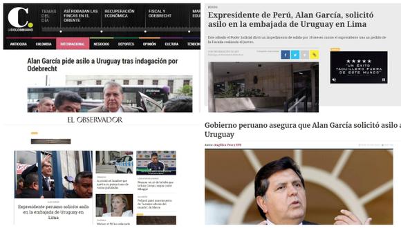 Diarios de la región reportaron la solicitud de asilo de Alan García a Uruguay (Internet).