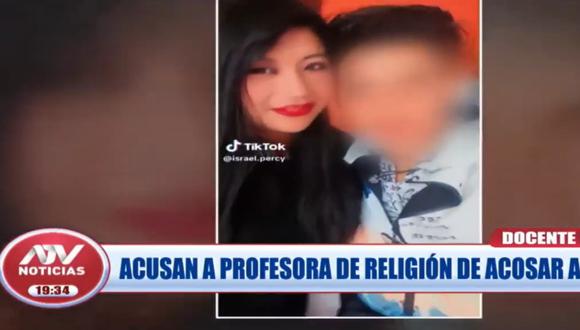Marbeyli Escobedo Contreras en un video con su alumno (Captura de pantalla: ATV).
