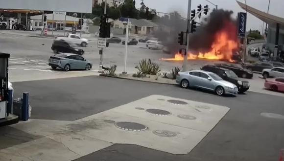 Imágenes del accidente en Los Ángeles.