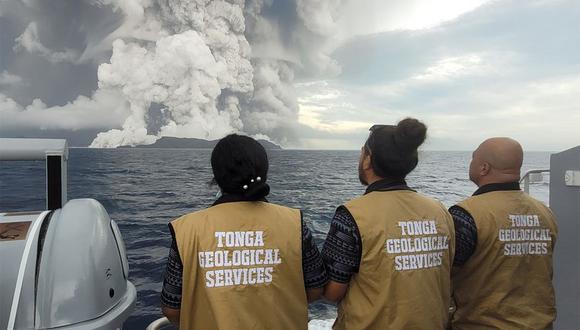 Tsunami en Tonga. (Facebook Tonga Geological Services, Government of Tonga).