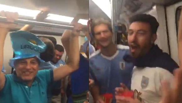 Hinchas uruguayos le gritan a los chilenos: "El pisco es peruano". (Captura)