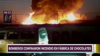 Incendio en fábrica de chocolates de Pisco ya fue confinado por los bomberos [VIDEO]