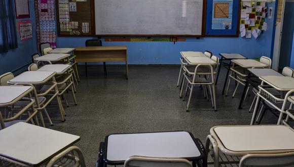 Vista de una escuela vacía en Comodoro Rivadavia, en la provincia patagónica de Chubut, Argentina, el 11 de septiembre de 2019. (Foto: RONALDO SCHEMIDT / AFP)