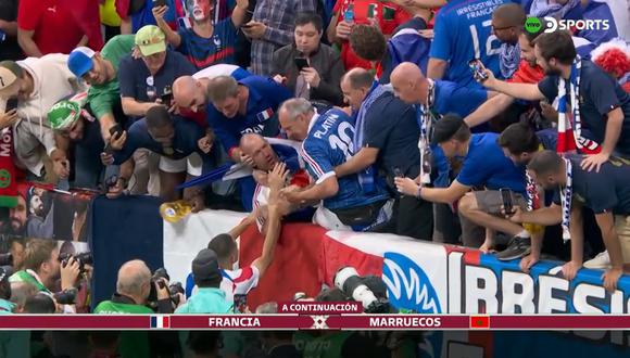 Kylian Mbappé tuvo un incidente en los minutos previos al Francia vs. Marruecos. (Foto: Captura)