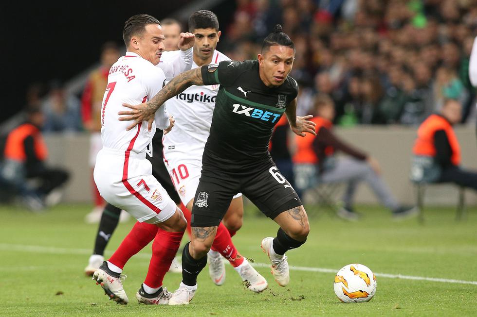 Krasnodar  remontó el partido y ganó 2-1 al Sevilla por la Europa League. (AFP)