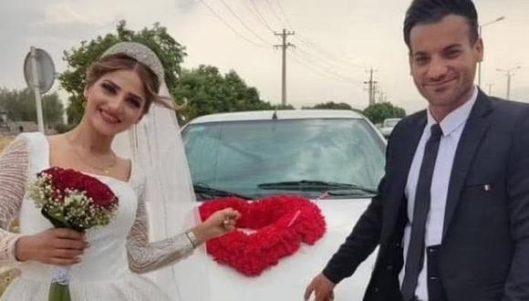 La joven Mahvash Leghaei se casó en Irán y un familiar dio disparos al aire en modo de celebración, pero una de las balas le cayó en la cabeza. (Foto: Captura Twitter)