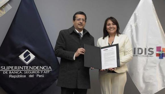 La ministra de Desarrollo e Inclusión Social (MIDIS), Paola Bustamante y el Superintendente de la SBS, Javier Poggi. (Difusión)