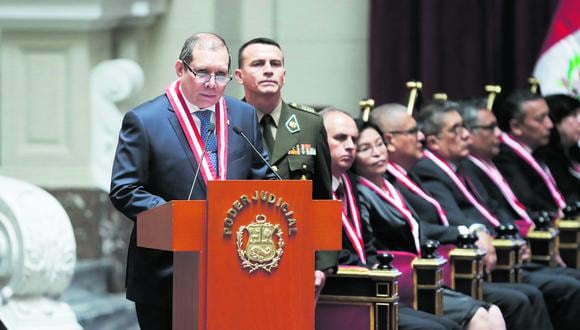 Nuevo presidente del Poder Judicial, Javier Arévalo, estará a cargo por los próximos dos años. (Foto: Hugo Pérez)