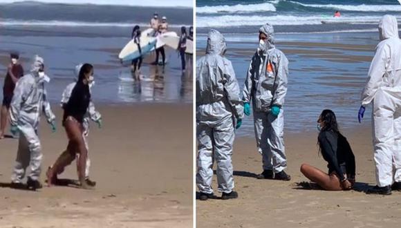 Según medios españoles, esta joven trabajó como socorrista en playa La Concha y habrían sido sus propios compañeros quienes avisaron a las autoridades. (Foto: Twitter)
