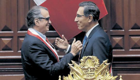 En agenda. Martín Vizcarra y Pedro Olaechea deberán fijar los temas que abordarán en su eventual encuentro para el diálogo. (GEC)