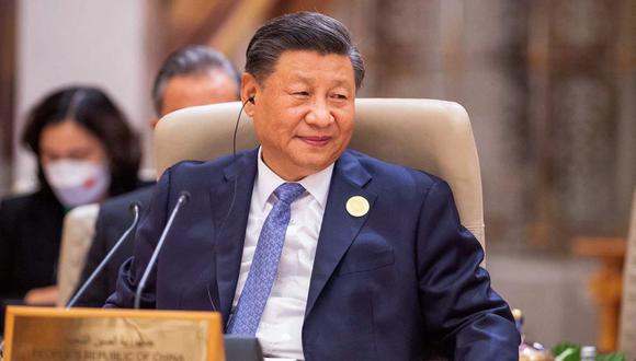 El presidente chino, Xi Jinping, hablando durante la Cumbre Árabe-China en la capital saudí, Riad, el 9 de diciembre de 2022. (Foto de SPA / AFP)