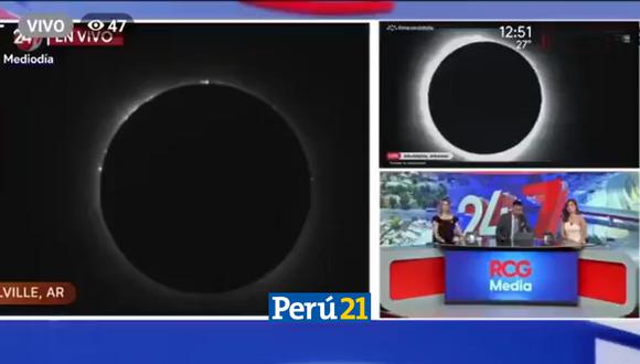 Bochornoso incidente en programa mexicano durante transmisión del eclipse. (Foto: Twitter)