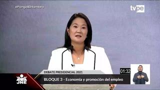 Debate presidencial: El plan de Keiko Fujimori para mejorar la economía y promoción del empleo