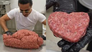 Salt Bae tras las críticas de PETA: prepara hamburguesas en forma de corazón 