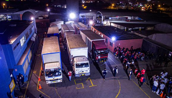 El material electoral de la ONPE fue desplazado a bordo de 165 camiones. (Foto: ONPE)