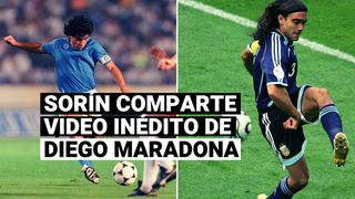 Juan Pablo Sorín compartió un video inédito de Diego Maradona jugando de lateral izquierdo