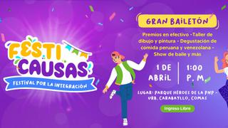 Festi Causas: El festival de integración ‘peruzolana’ que premiará a los mejores bailarines del público