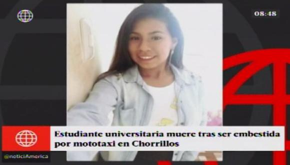 Chorillos: Joven estudiante murió tras ser atropellada por una mototaxi. (América Noticias)