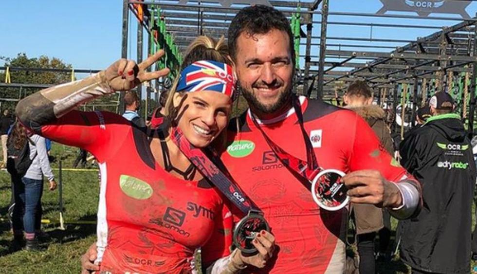 Alejandra Baigorria y su pareja compiten en el campeonato de carreras de obstáculos en Londres. (Instagram Alejandra Baigorria)