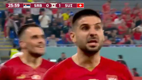Aleksandar Mitrovic anotó el 1-1 de Serbia en el Mundial. Foto: DIRECTV Sports.
